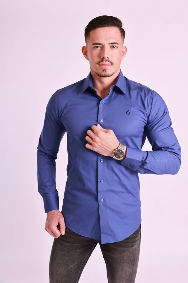 SA Elastická košeľa | Tmavo modrá